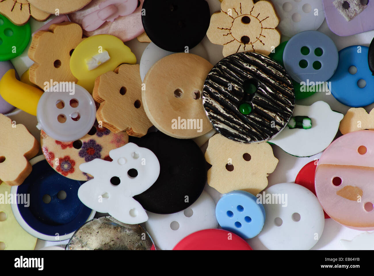 Buttons Embellishments used in crafting Stock Photo