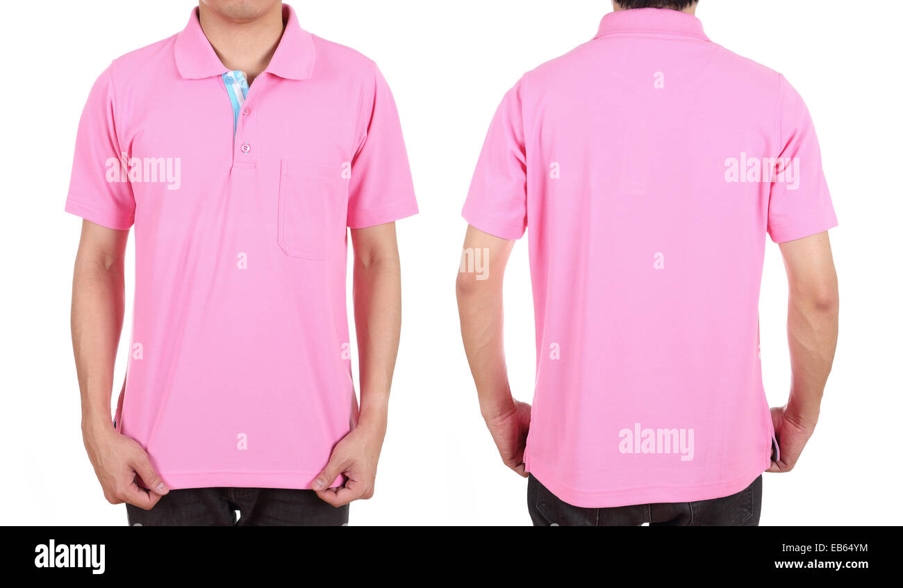 Download Blank Polo Shirt Set Front Back On Man Isolated On White Background Stock Photo Alamy