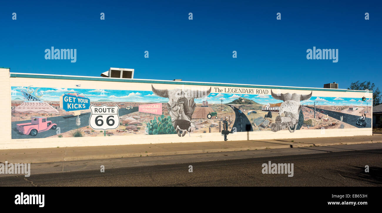 New Mexico,Tucumcari, Historic Route 66, wall mural Stock Photo