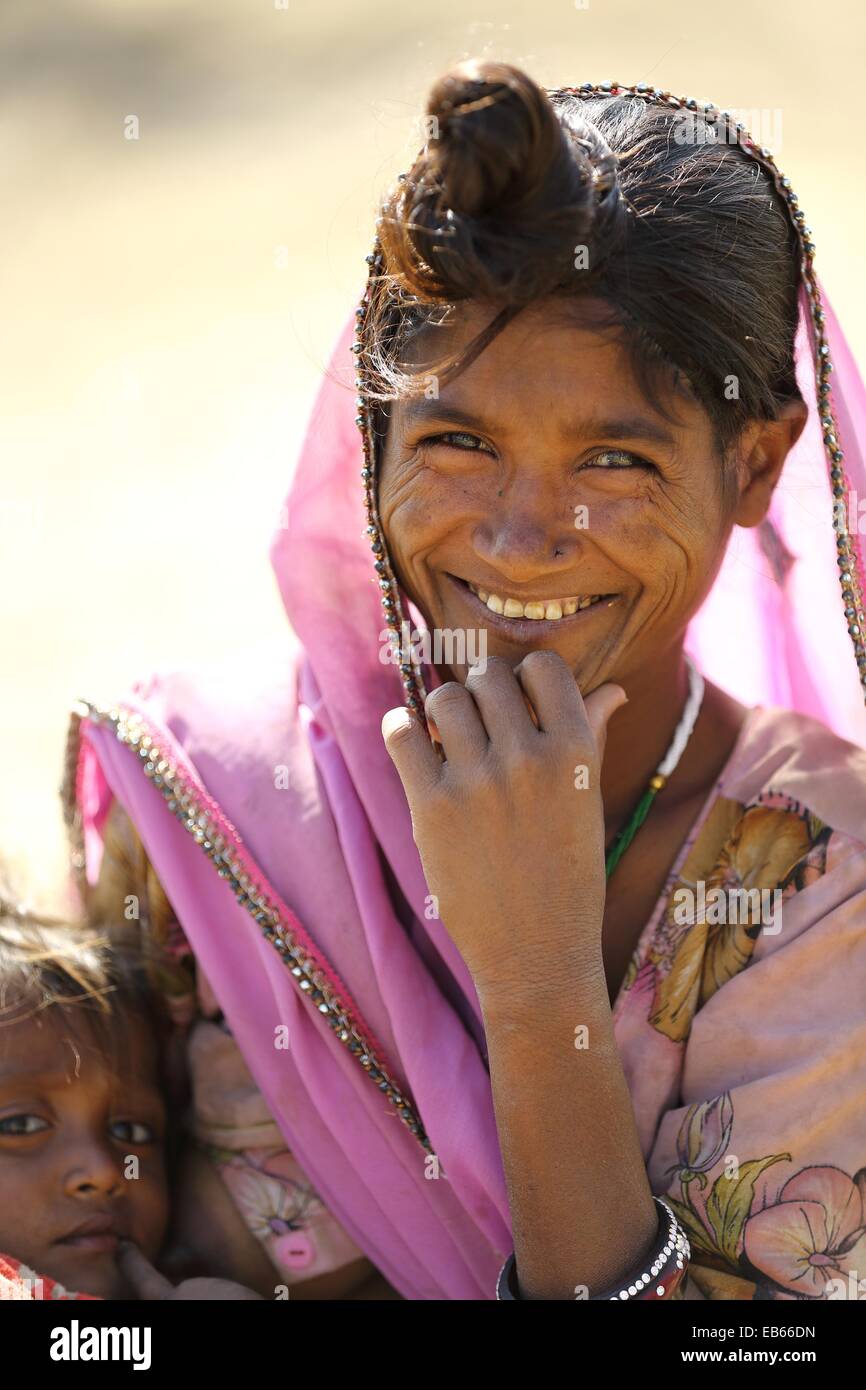 Indian mother with child India Stock Photo