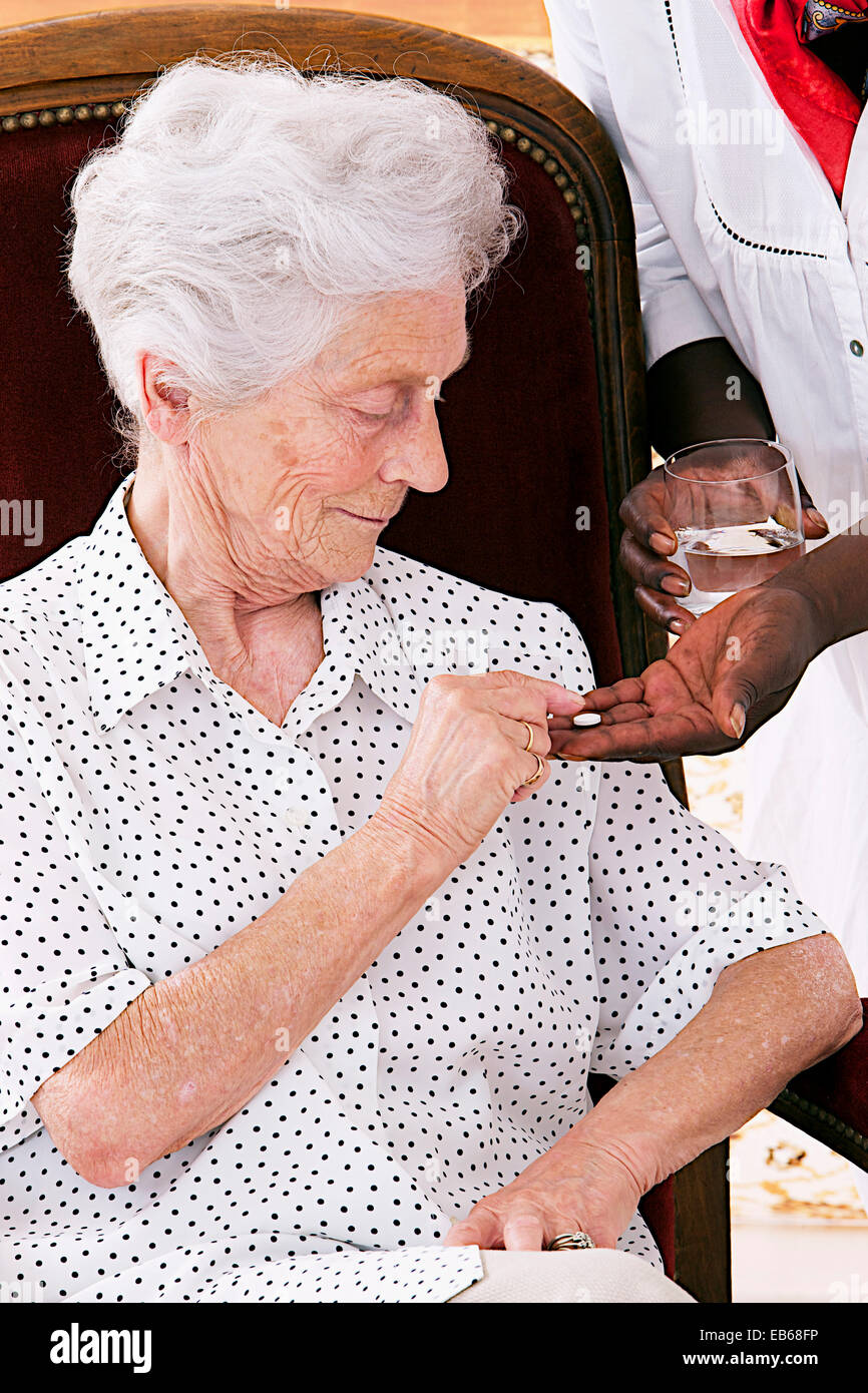 SOCIAL AID FOR ELDERLY PERSON Stock Photo Alamy