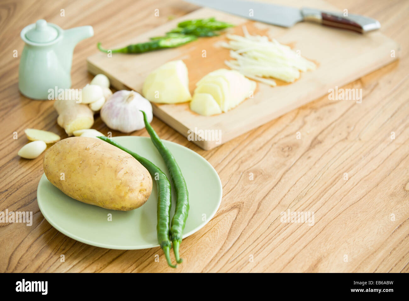Making stir fried shredded potato Stock Photo Alamy
