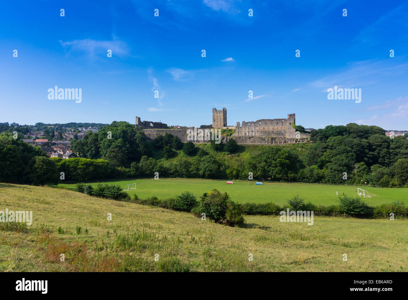 Richmond Castle with keep, Norman, Richmond, North Yorkshire Stock Photo