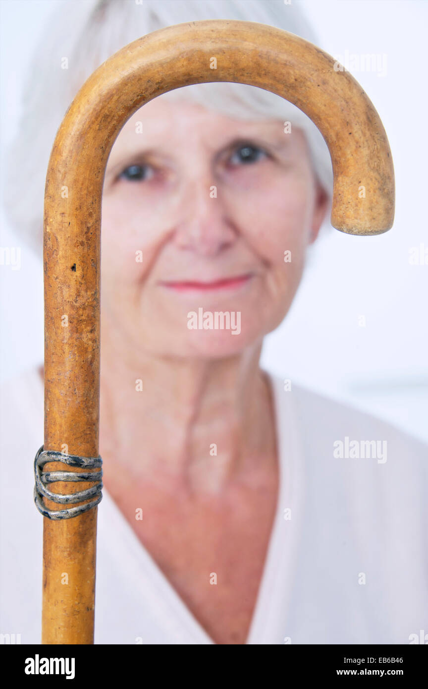 Lady With Cane Hi Res Stock Photography And Images Alamy