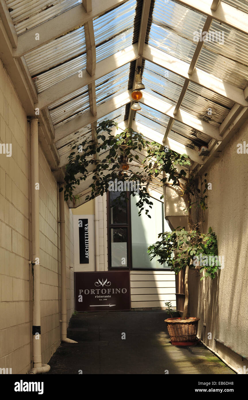 A covered entrance to a restaurant Stock Photo Alamy