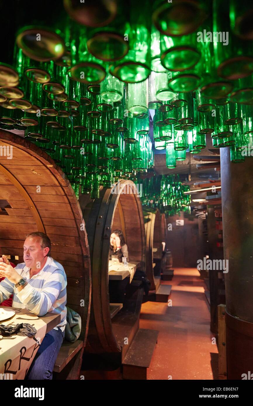 Restaurant Sidrería Tierra Astur, Cider, Gijón, Asturias, Spain Stock