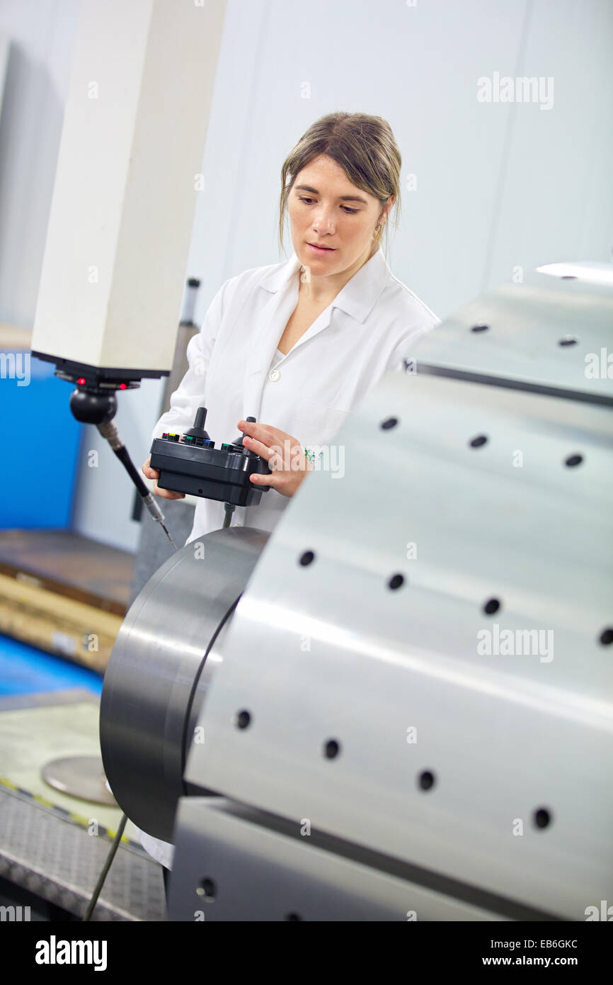Technical measuring wind component in three-dimensional machine CMM Coordinate Measuring Machine Innovative Metrology applied Stock Photo
