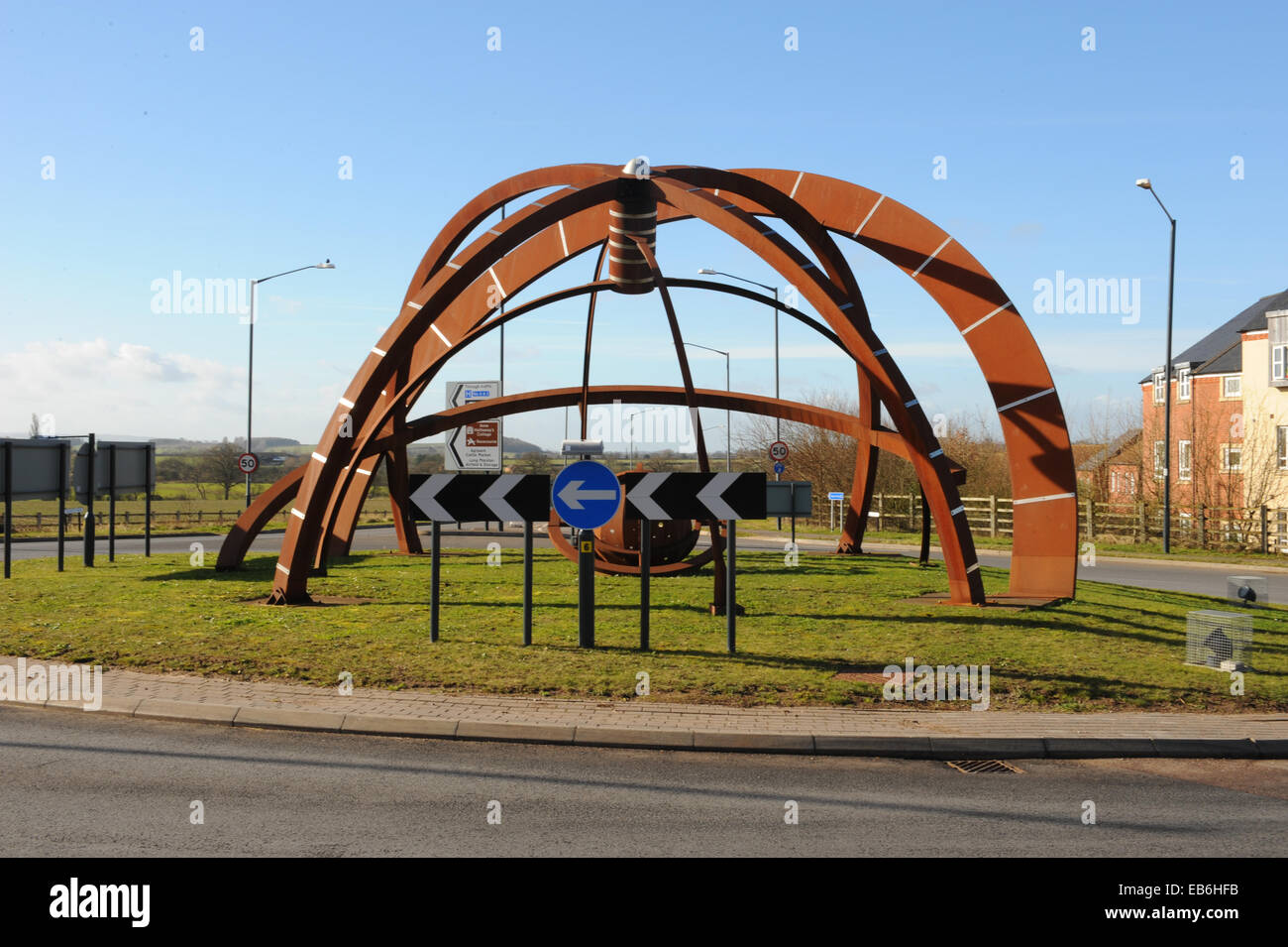 The Armillary Roundabout on the Banbury Road in Stratford upon Avon, Warwickshire, England, UK Stock Photo