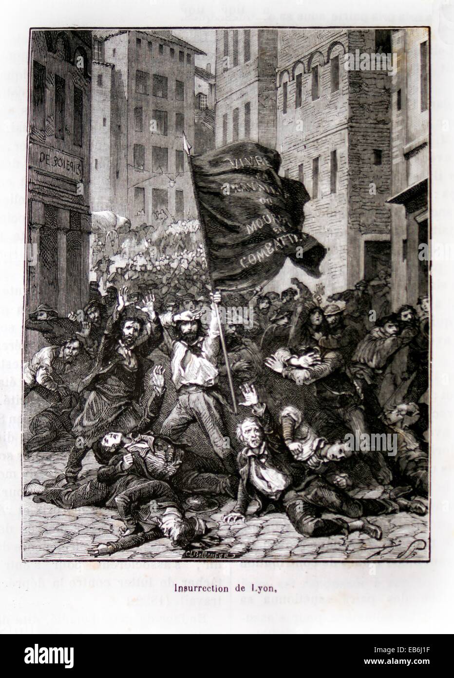 Insurrection in Lyon, France, 19th century Stock Photo