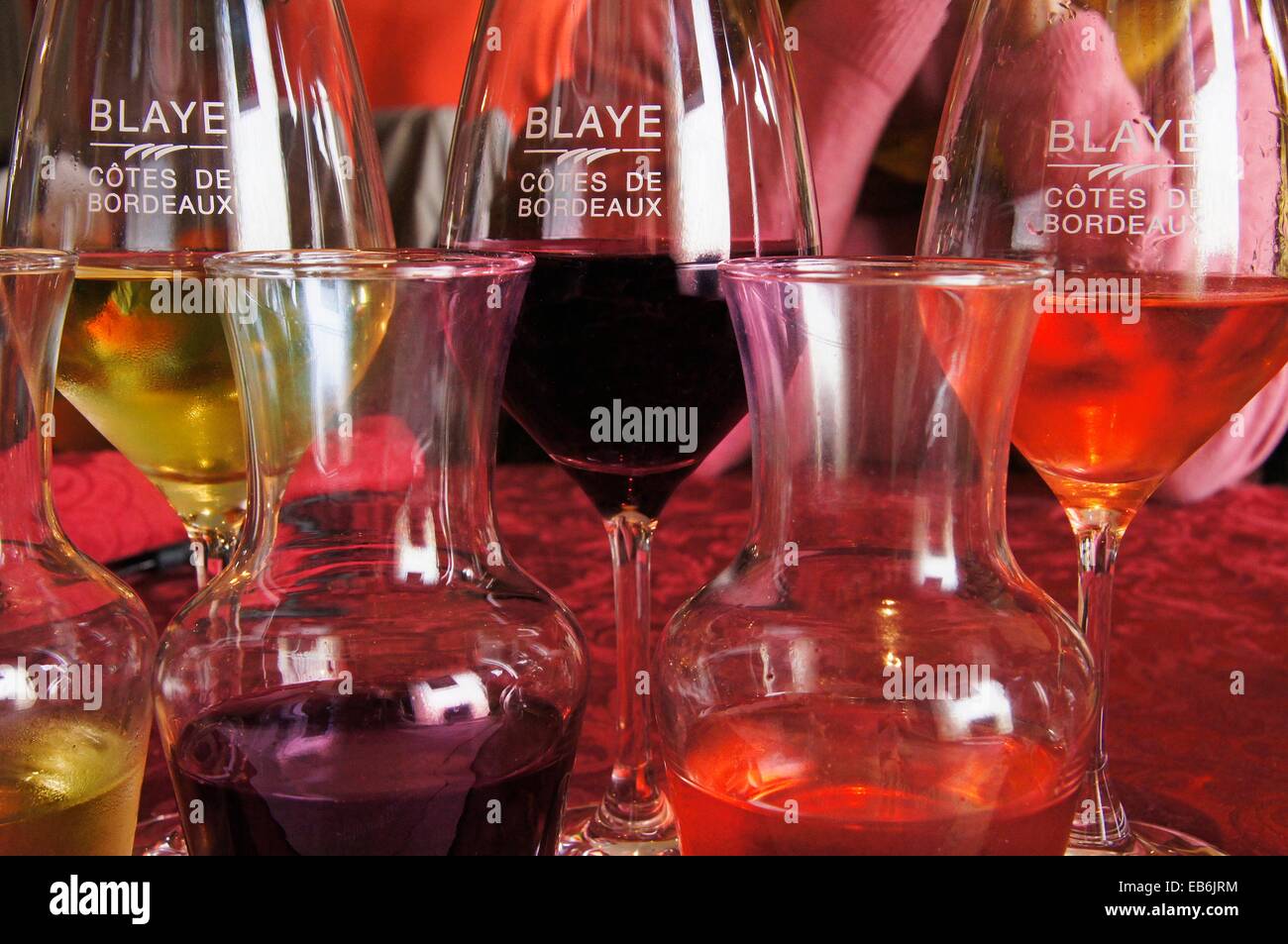 White, red and rosé wines of Blaye, Côtes de Bordeaux, in the Bordeaux