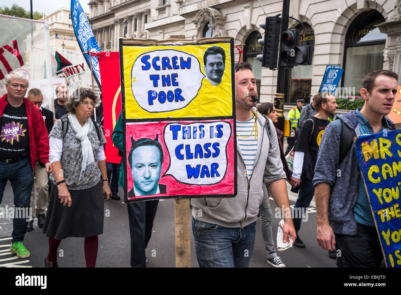 Britain Needs a Pay Rise march, London, 18 October 2014, UK Stock Photo
