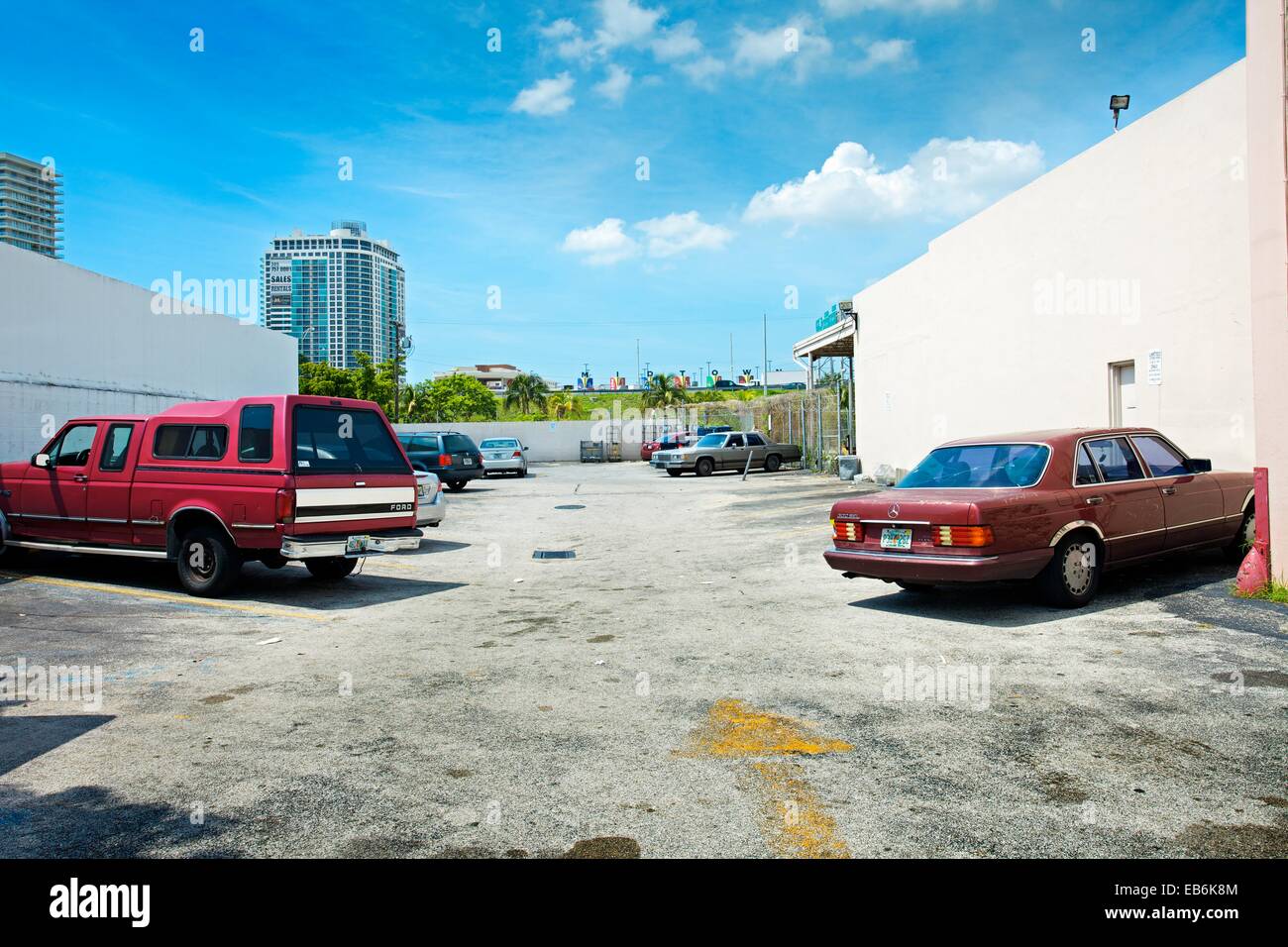 Parking, Wynwood Art District, Miami  Florida  USA. Stock Photo
