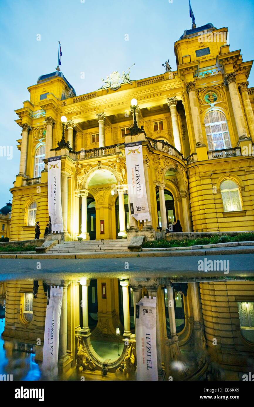 Croatian National Theatre in Marshall Tito Square  Zagreb, Croatia´. Stock Photo