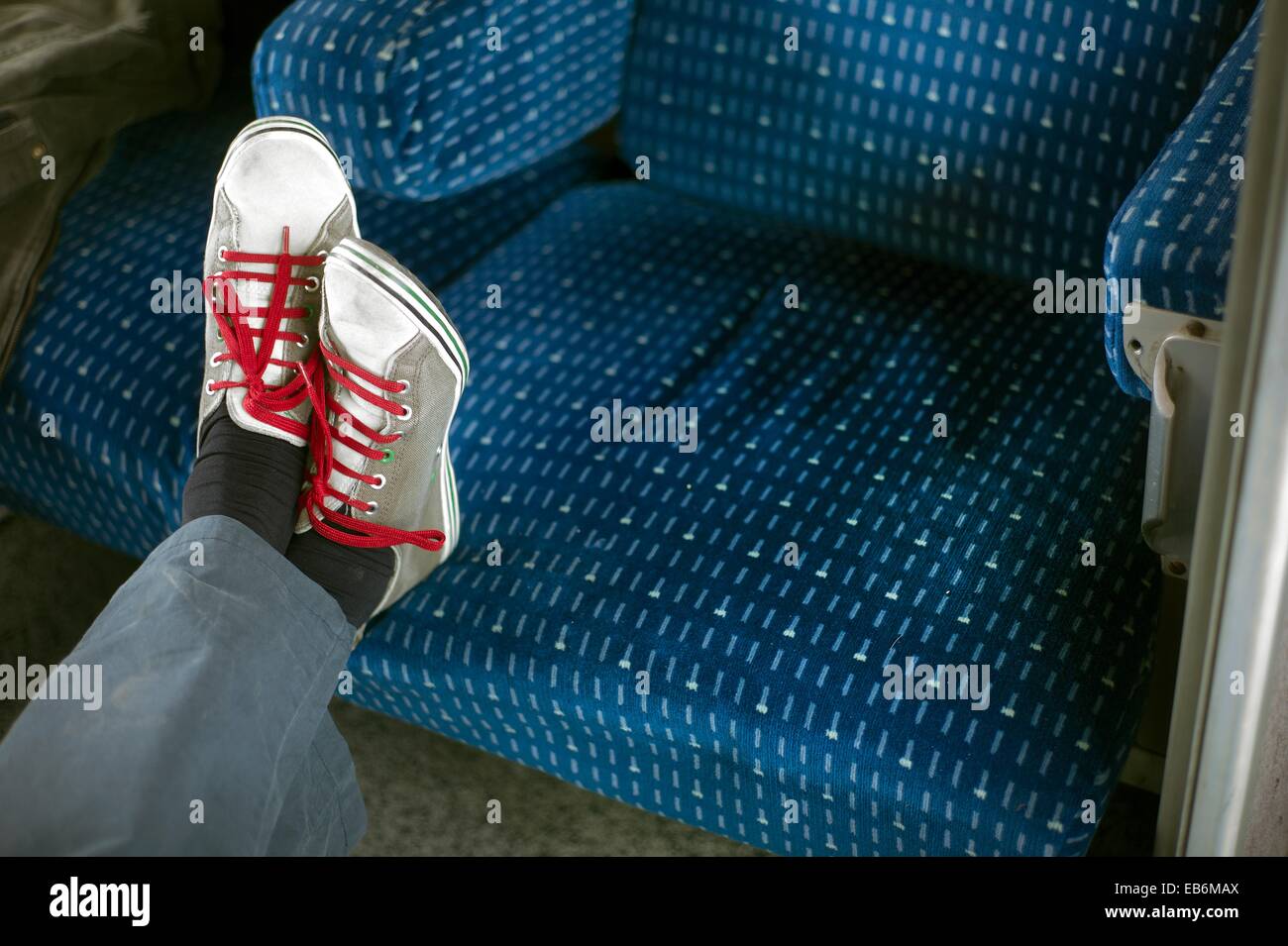 Feet on train seat hires stock photography and images Alamy