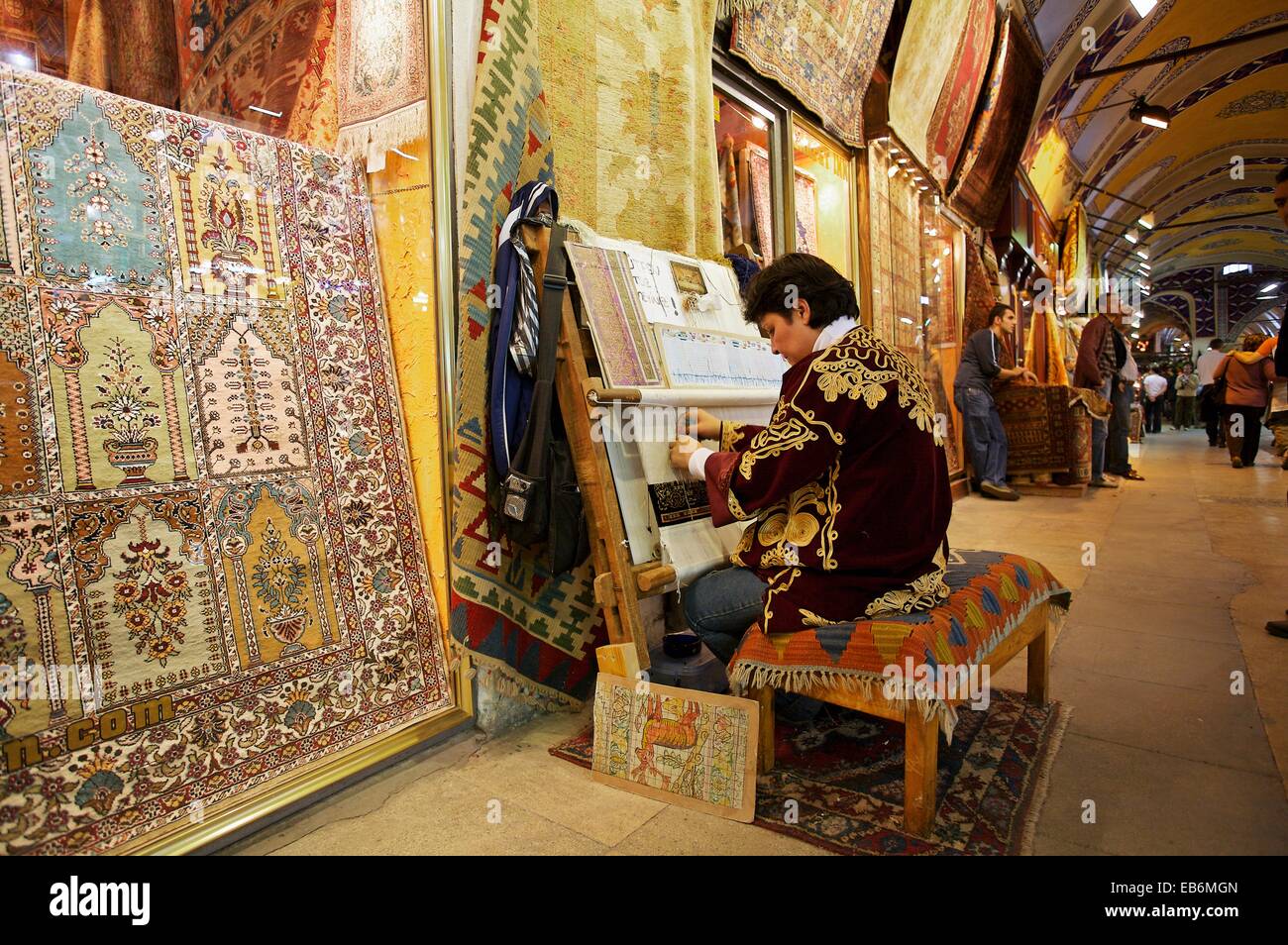 carpet shop, Grand Bazaar Istanbul Turkey Stock Photo Alamy