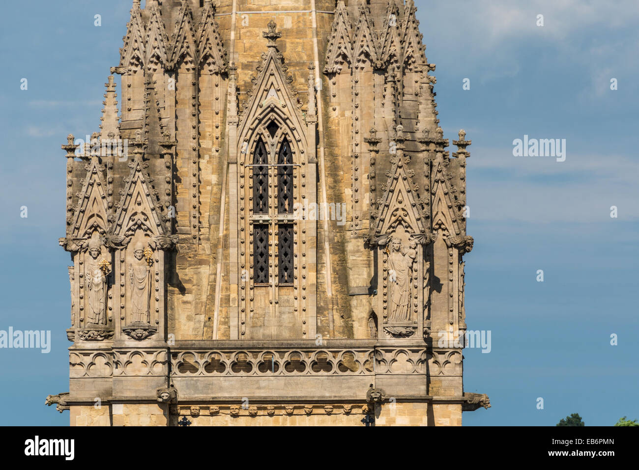 The spire of the University Church of St Mary Stock Photo