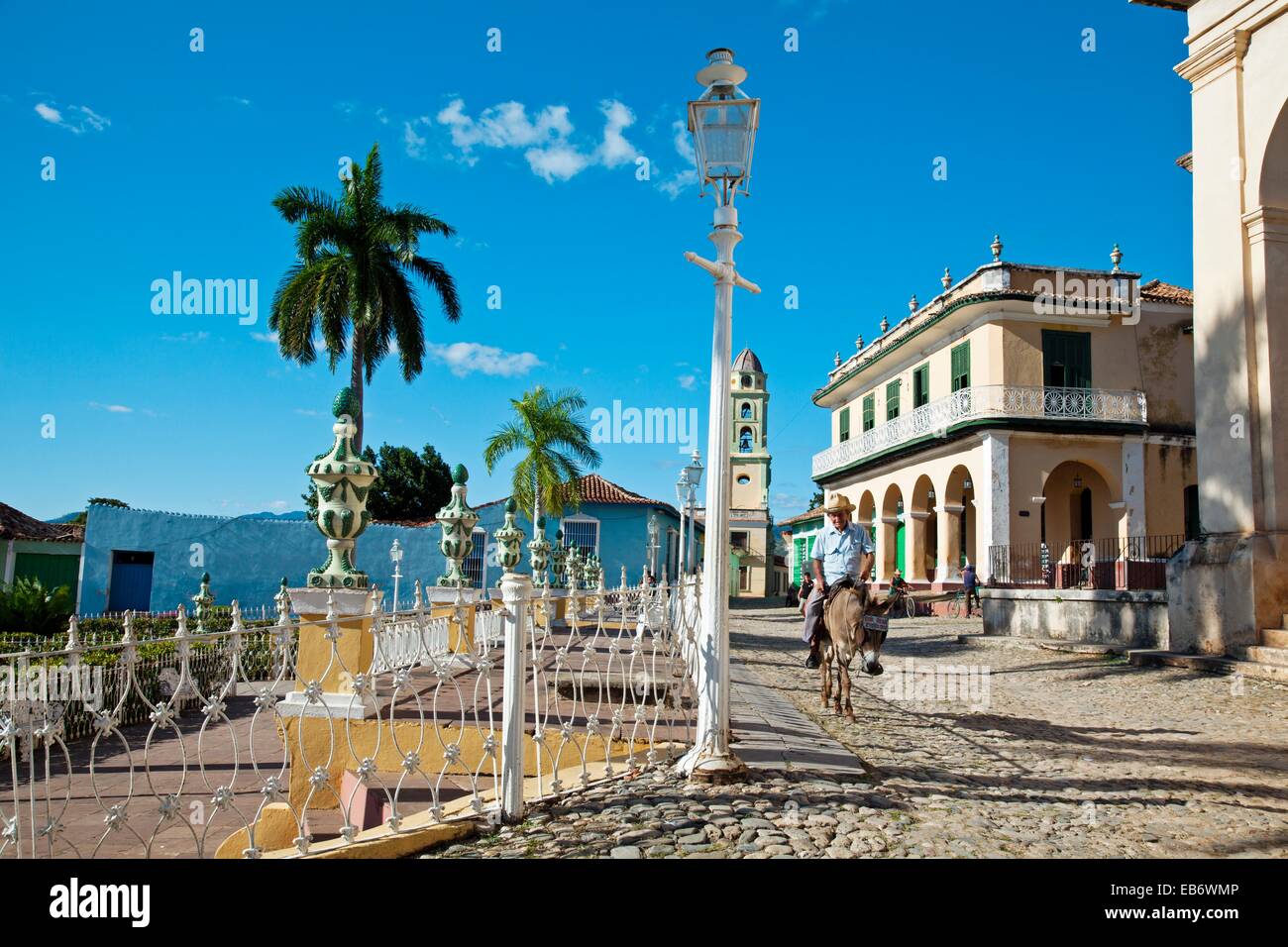 Main Square plaza Mayor, Trinidad city, Sancti Spiritus Province, Cuba. Stock Photo