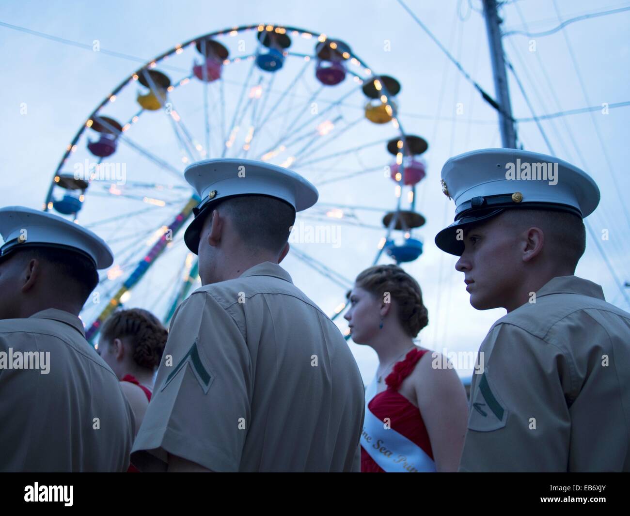 U S  Marines at the carnival at the Maine Lobster Festival in Rockland, Maine, United States. Stock Photo