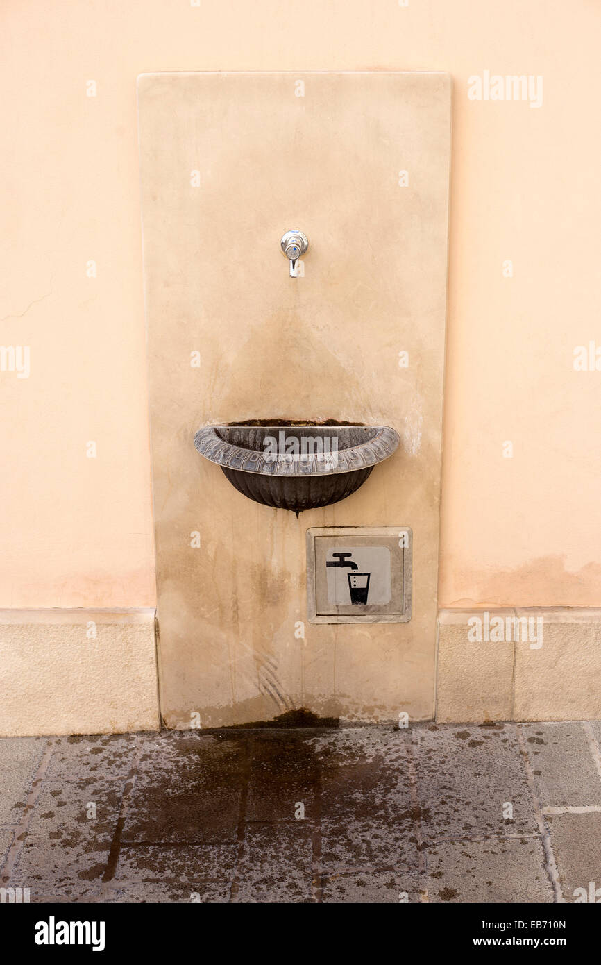 Public drinking water spot in Piran, Slovenia Stock Photo - Alamy