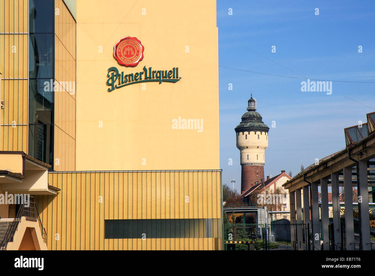 Czech Republic: Main buildings of Pilsner Urquell brewery, Pilsen. Photo from 8. November 2014 Stock Photo