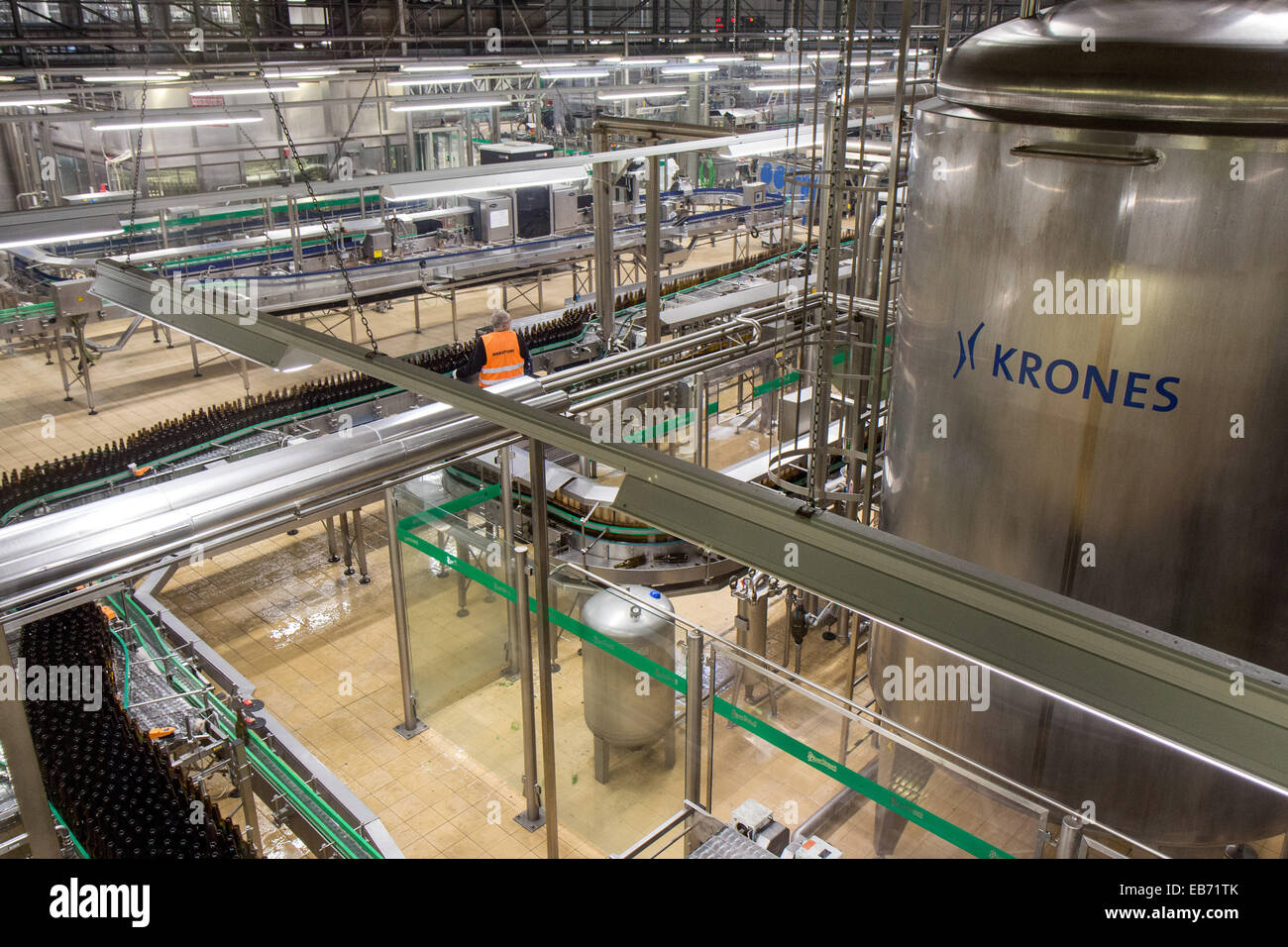 Czech Republic: Bottling Plant of Pilsner Urquell brewery, Pilsen. Photo from 8. November 2014 Stock Photo