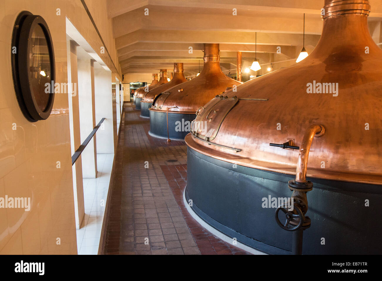 Czech Republic: Historic brewhouse of Pilsner Urquell brewery, Pilsen. Photo from 8. November 2014 Stock Photo