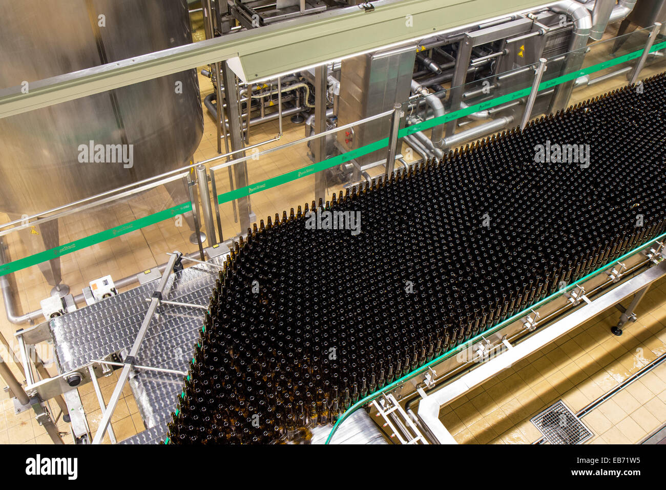 Czech Republic: Bottling Plant of Pilsner Urquell brewery, Pilsen. Photo from 8. November 2014 Stock Photo