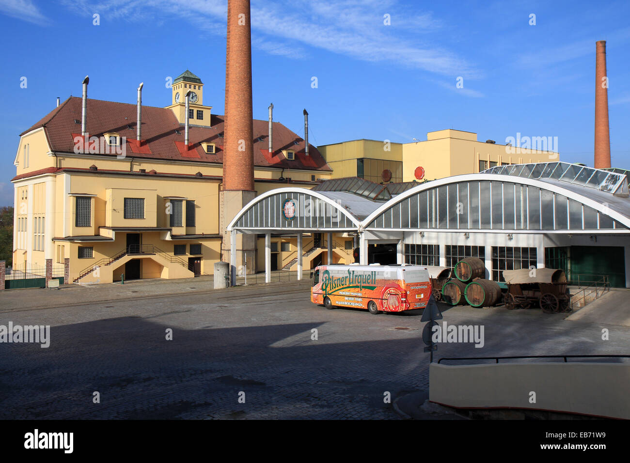 Czech Republic: Main buildings Pilsner Urquell brewery, Pilsen. Photo from 8. November 2014 Stock Photo