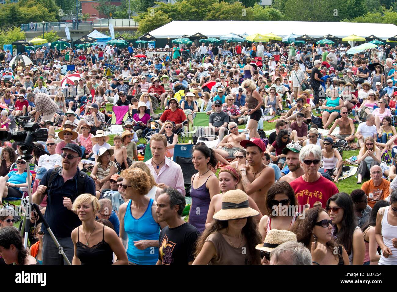 people enjoy the music at the Vancouver International Jazz Festival in