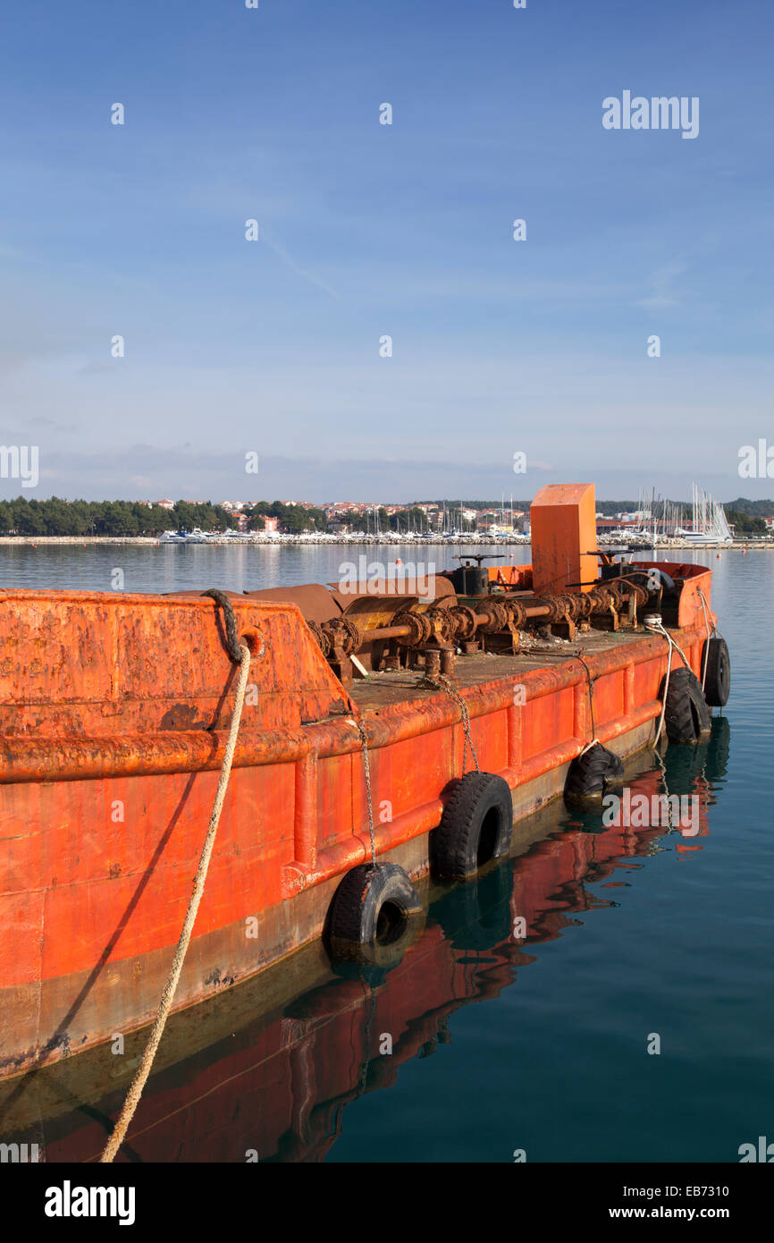 Old red ship for spill cargo Stock Photo