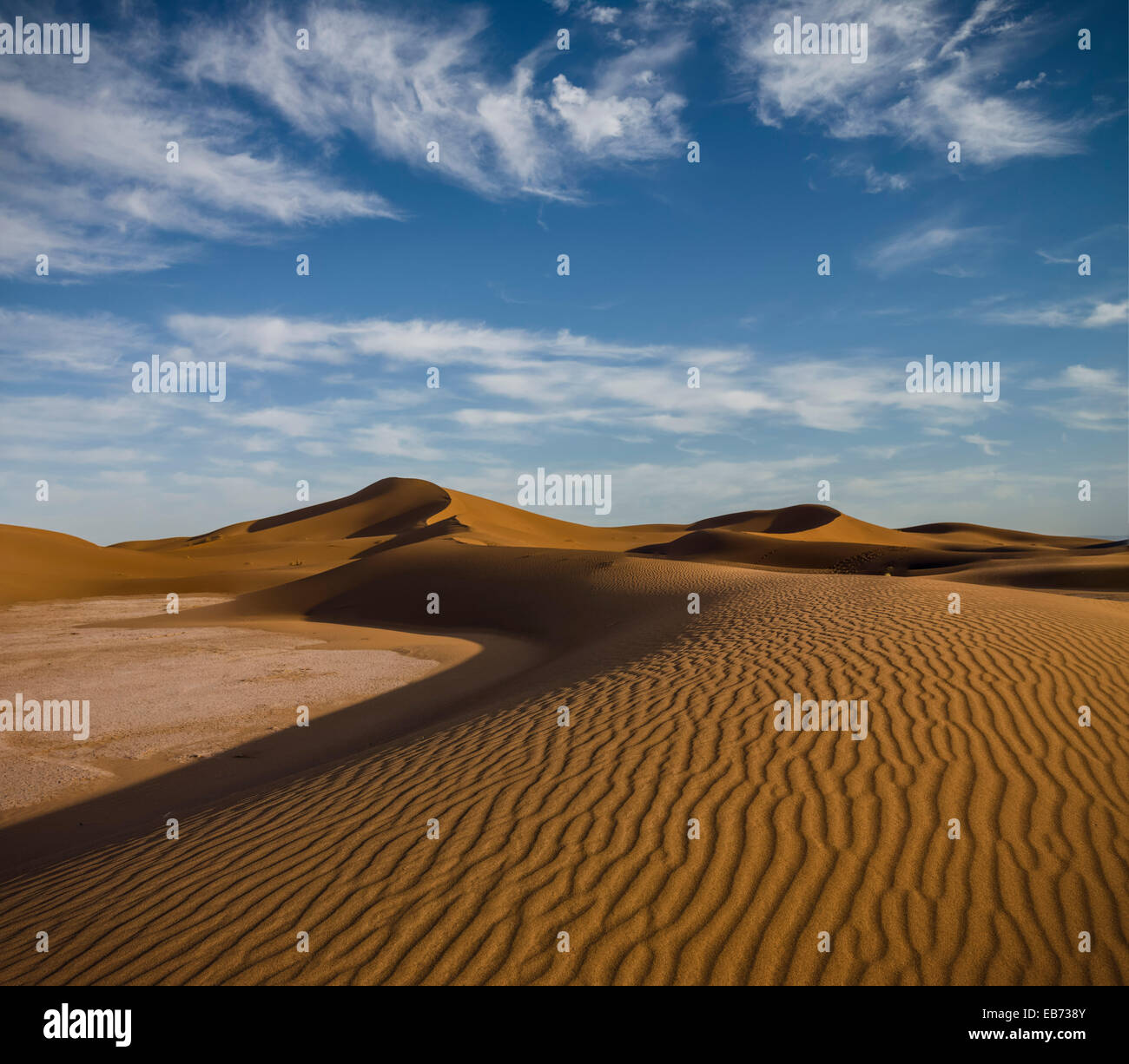 DUNES SAHARA DESERT ERG CHIGAGA MOROCCO Stock Photo