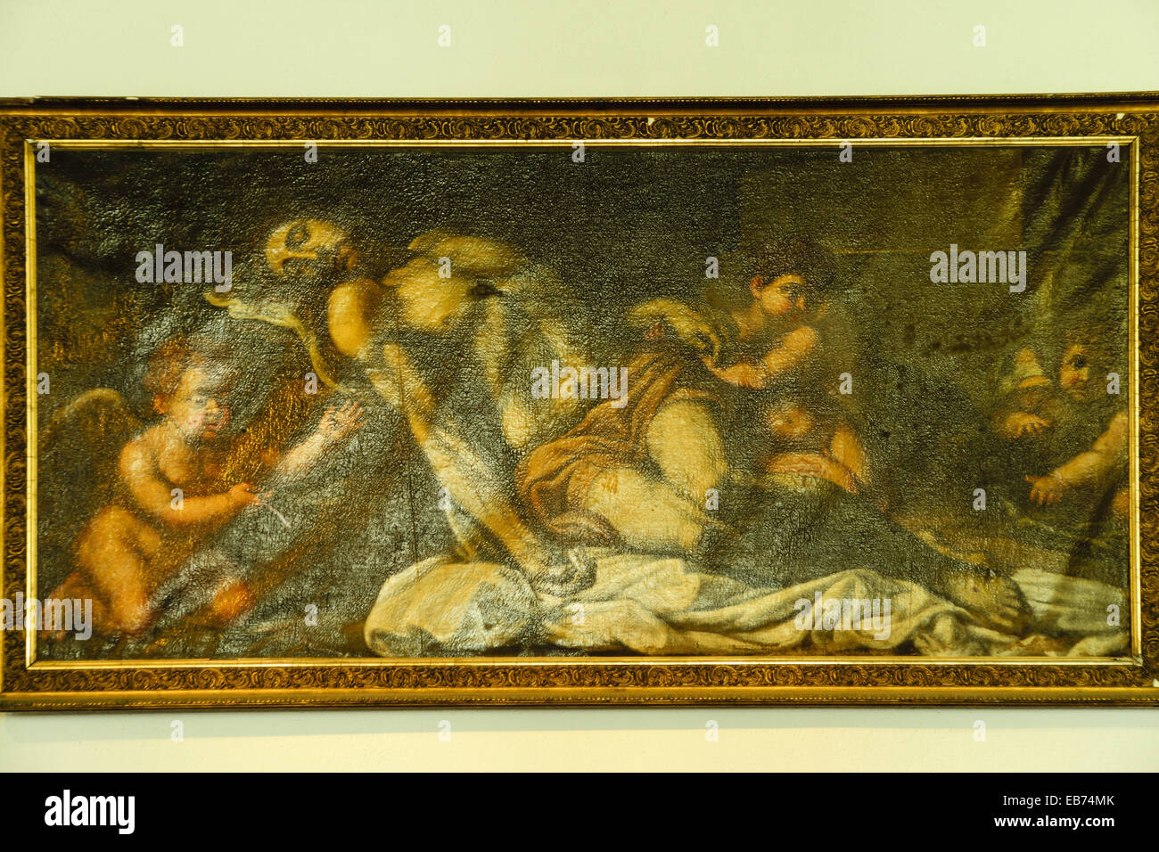 Dead Christ surrounded by angels (1670) painting by Nunes Francisco