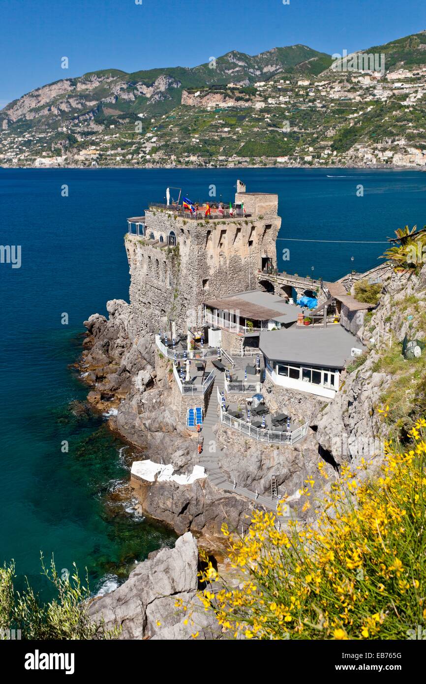 The Norman tower castle restaurant on the Amalfi Coast near Maiori