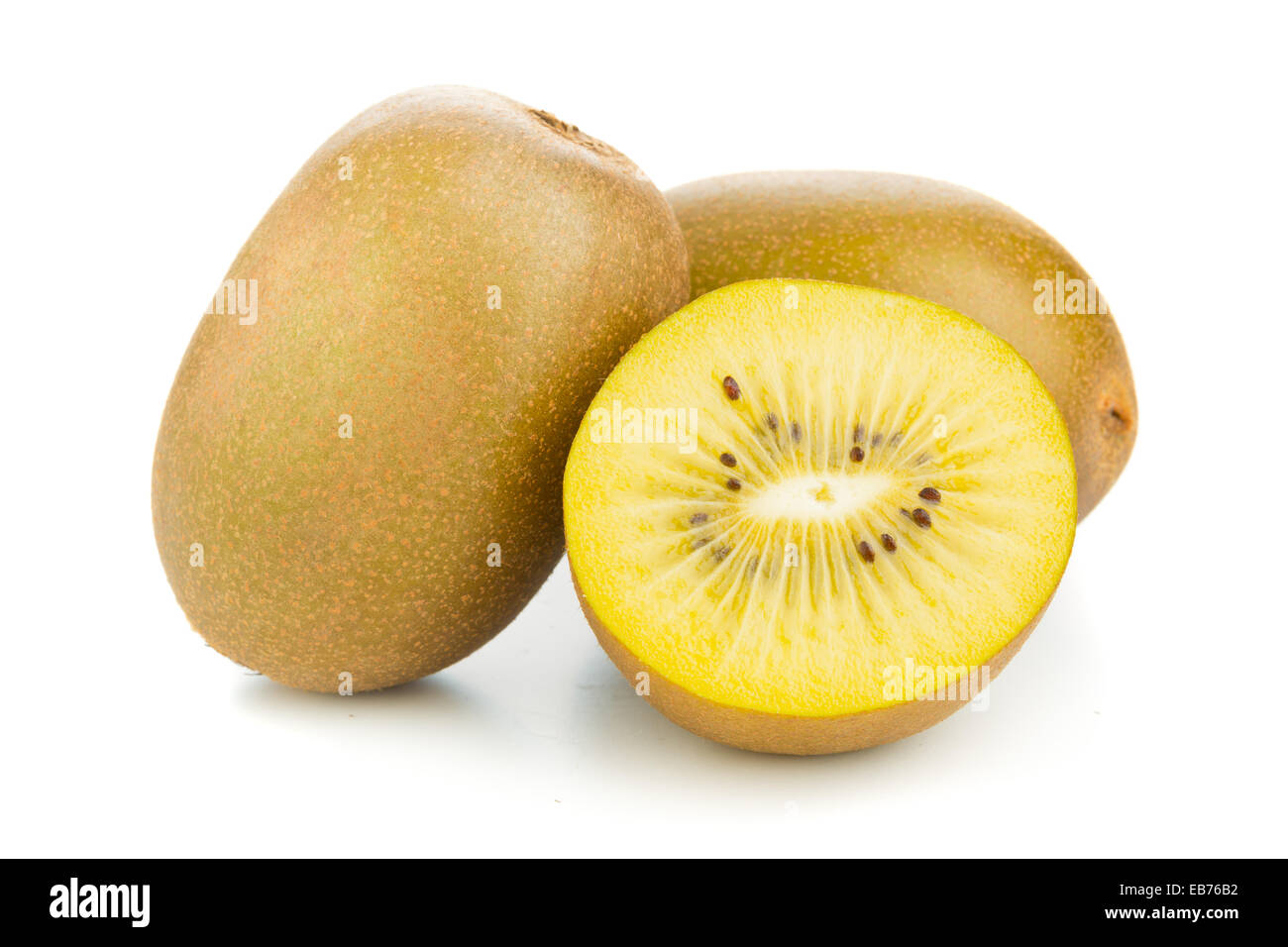 Whole And Cut Golden Kiwifruit Kiwi Actinidia Chinensis On White whole-and-cut-golden-kiwifruit-kiwi-actinidia-chinensis-on-white