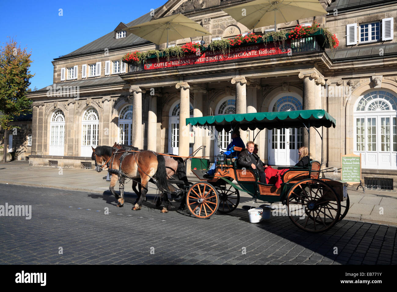 Sightseeing tour by carriage in Dresden, Saxony, Germany, Europe Stock Photo