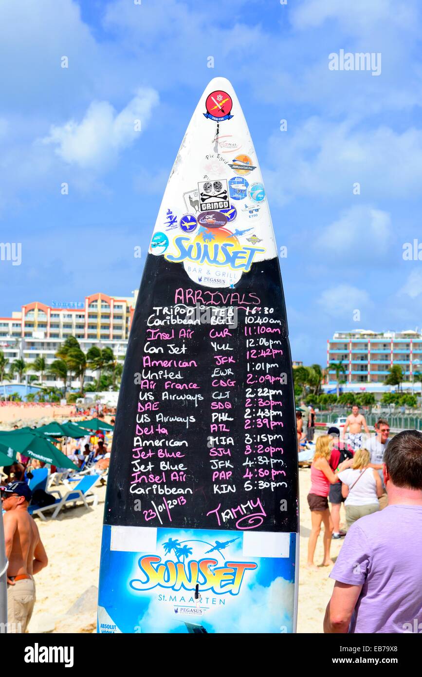 Maho Beach Airplane Arrivals St Martin Maarten Caribbean