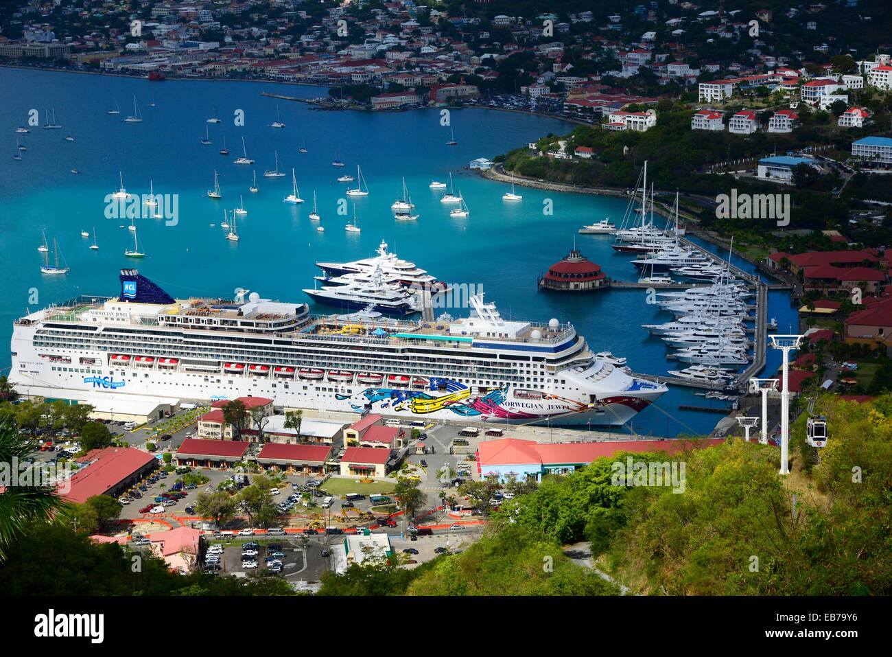 Cruise Ships in Charlotte Amalie Harbor St Thomas Virgin Islands USVI