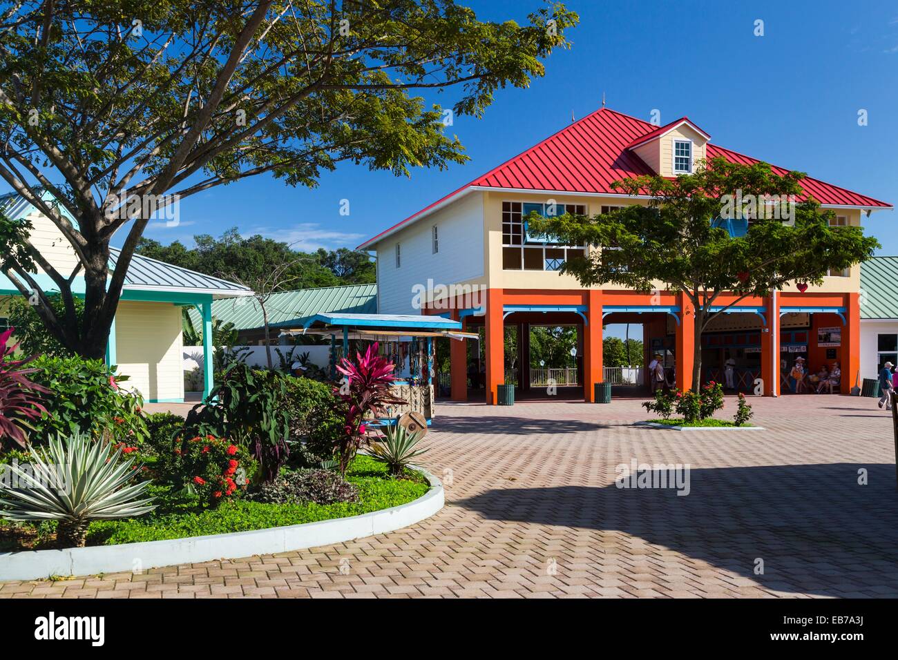 Shops and stores at the Mahogany Bay cruise ship terminal on Roatan