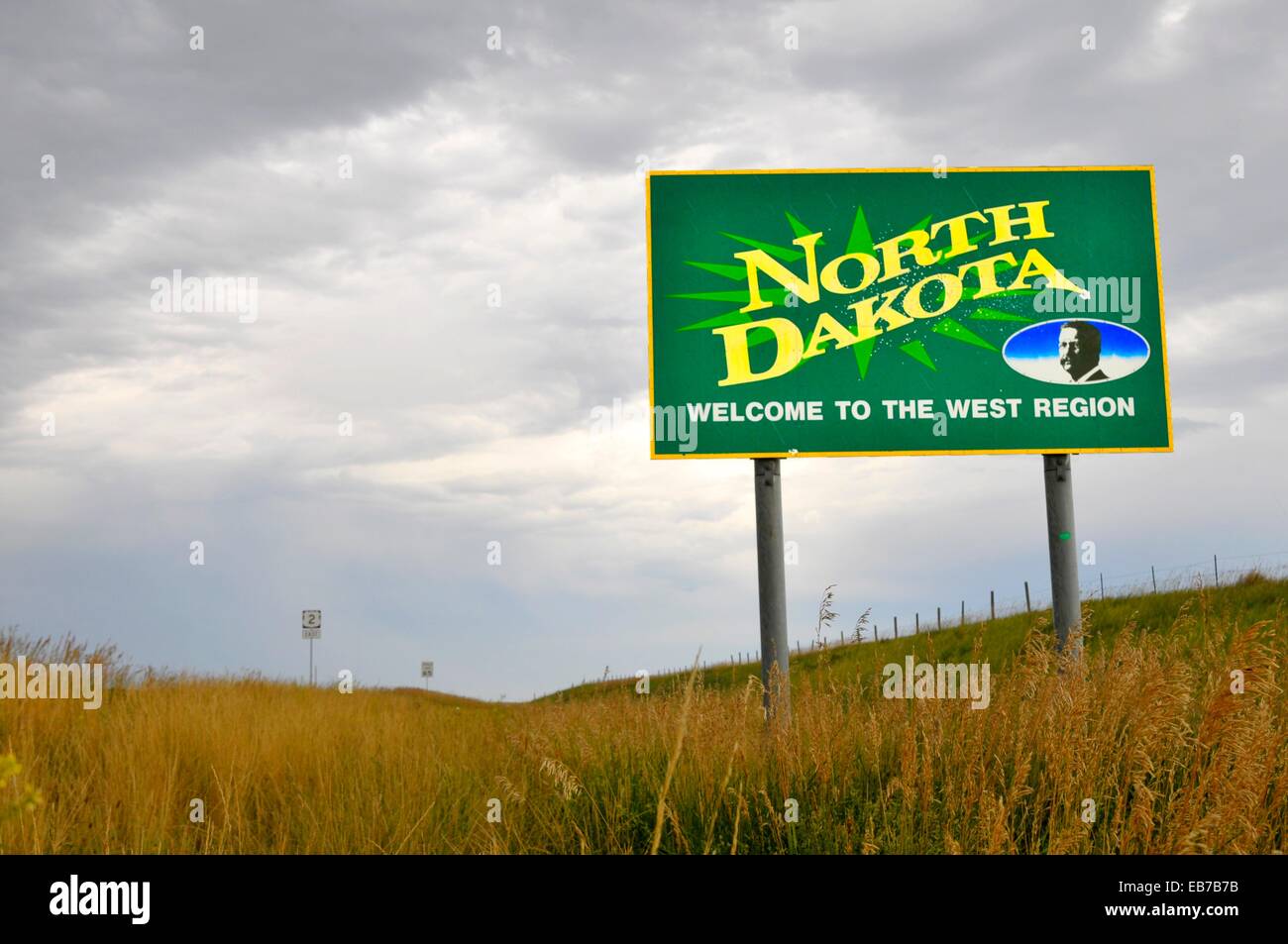 to North Dakota Sign Border ND US Stock Photo Alamy