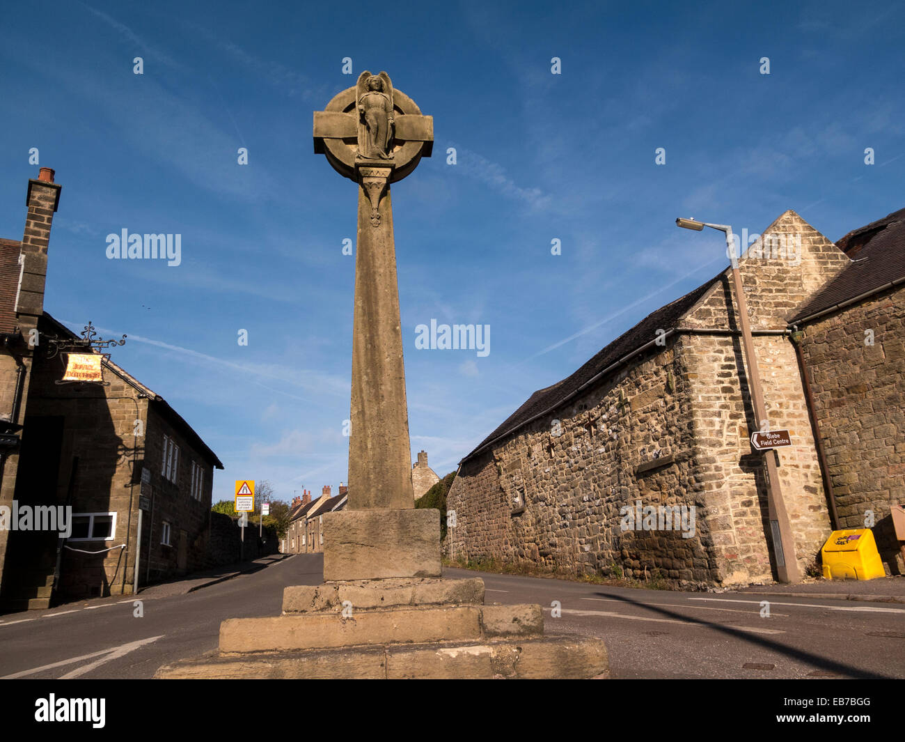 Village cross, Crich, Matlock,derbyshire,UK Stock Photo