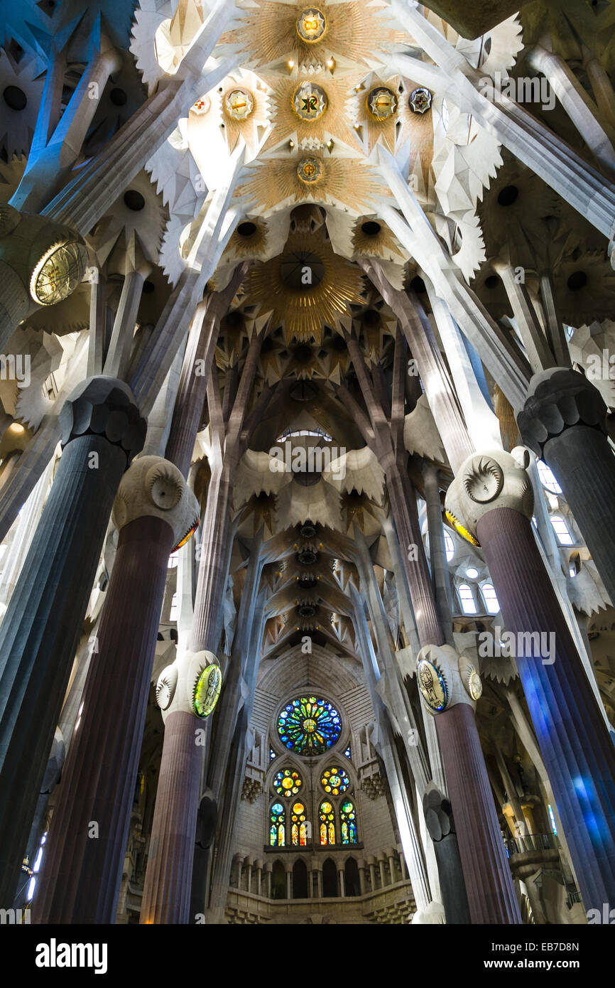 Basilica of Sagrada Familia (by architect Antoni Gaudi) in Barcelona ...