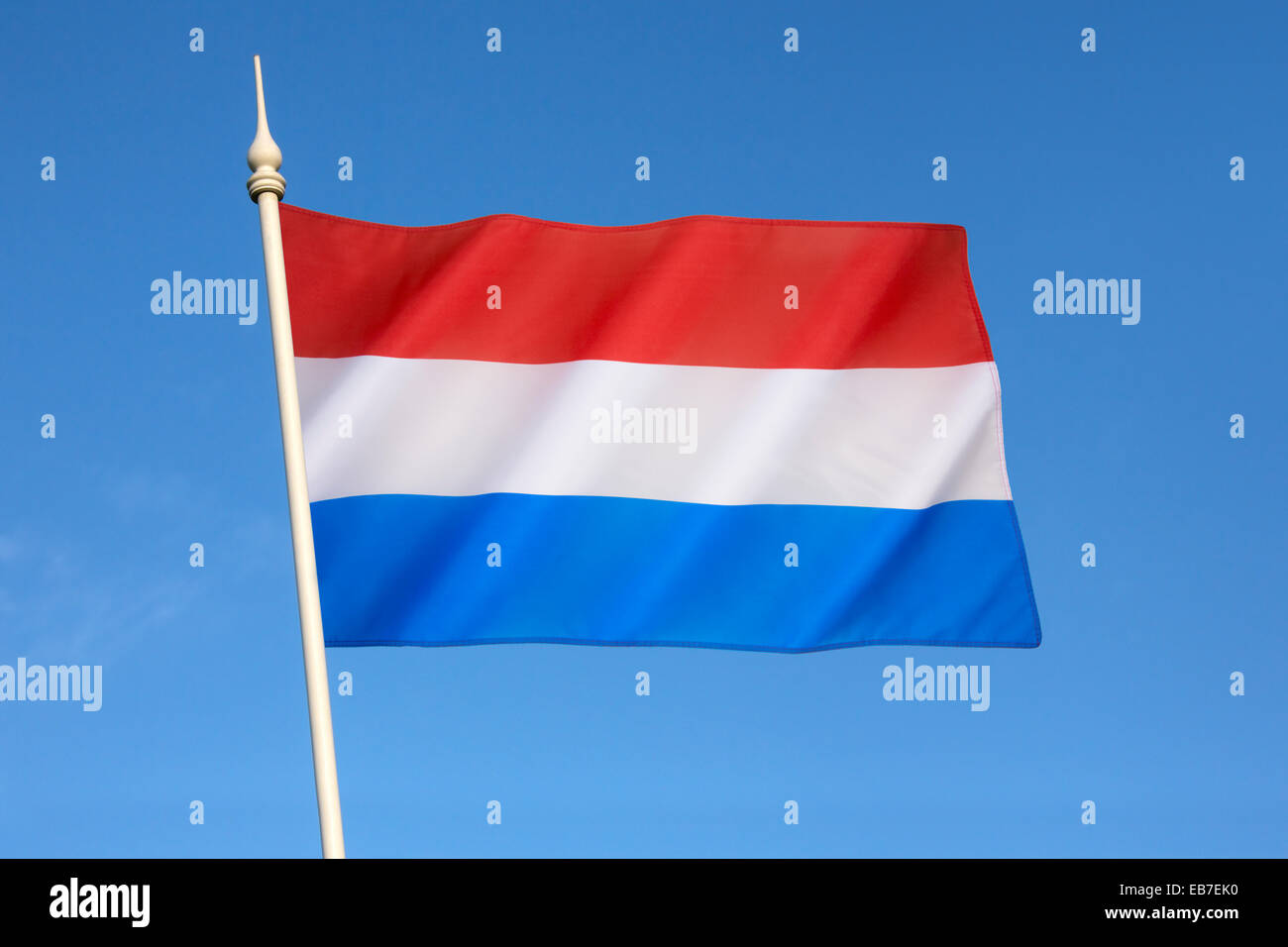 Flag of the Grand Duchy of Luxembourg - adopted on 23rd June 1972. Luxembourg had no flag until 1830. The flag is almost identic Stock Photo