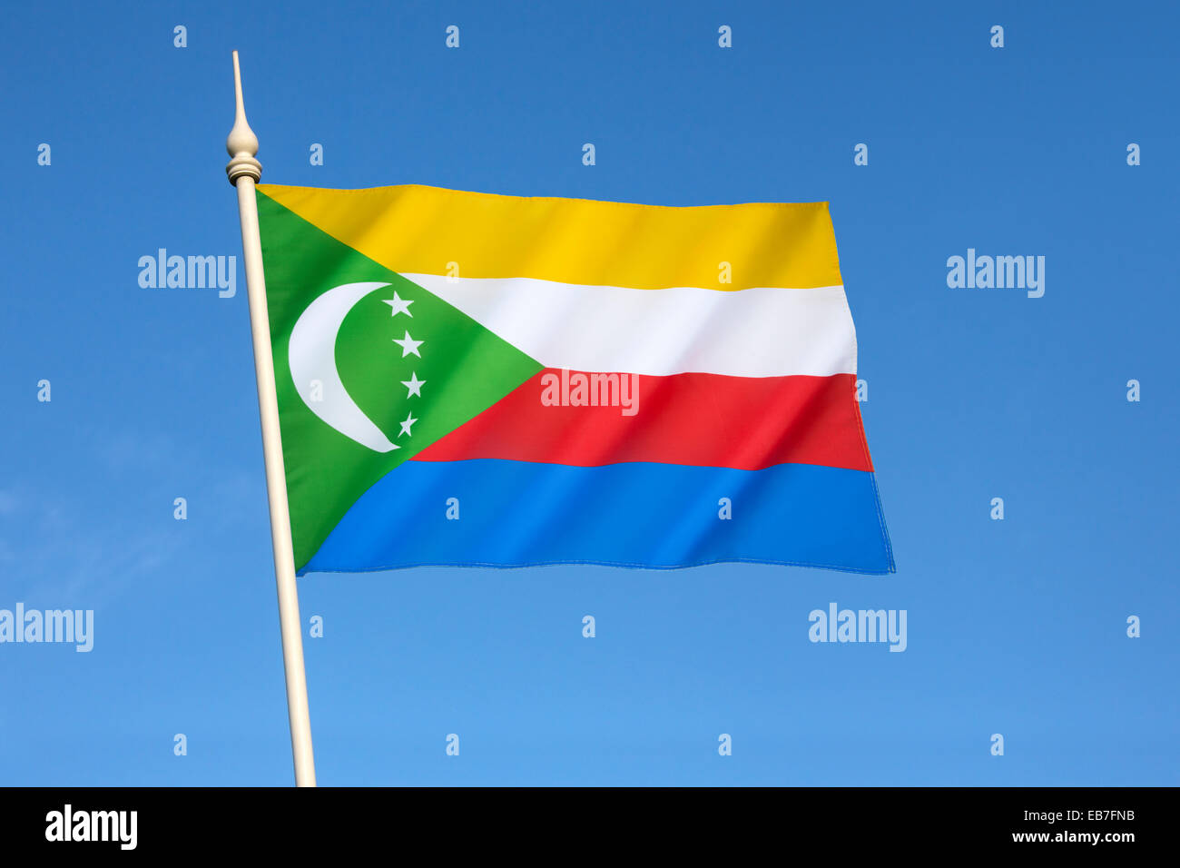 Flag of the Union of Comoros Stock Photo