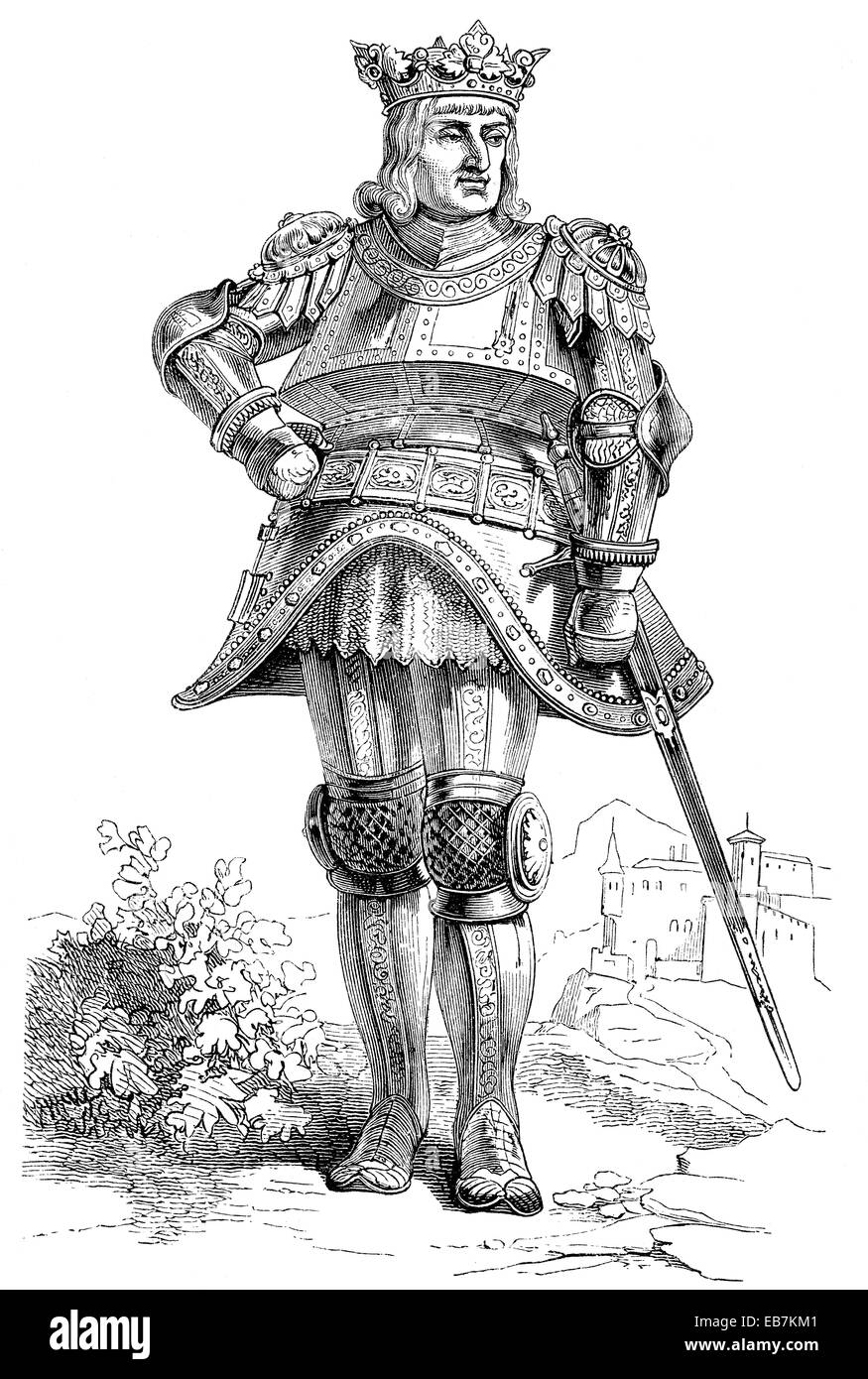 Rudolf I or Rudolf of Habsburg, 1218 - 1291, King of the Romans, Rudolf von Habsburg, 1218 - 1291, der erste römisch-deutsche Kö Stock Photo