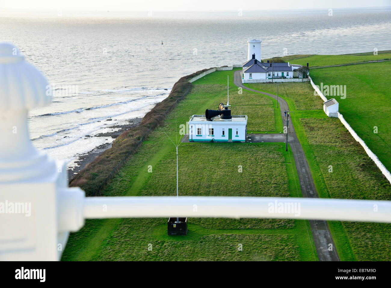 Coastal marinescape looking westwards from Nash Point Lighthouse in South Glamorgan, Wales, UK Stock Photo