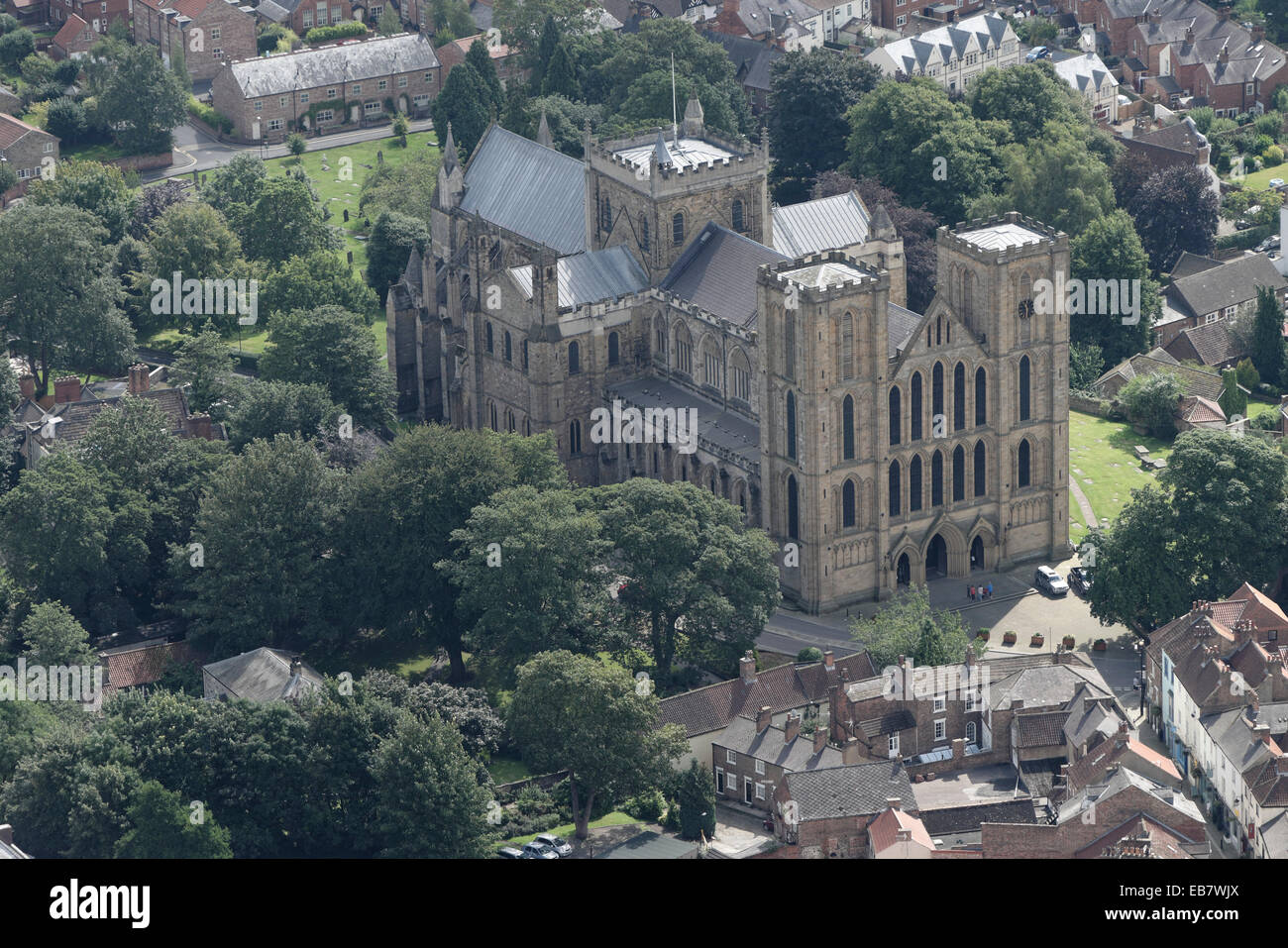 An aerial view of Ripon Cathedral, North Yorkshire Stock Photo