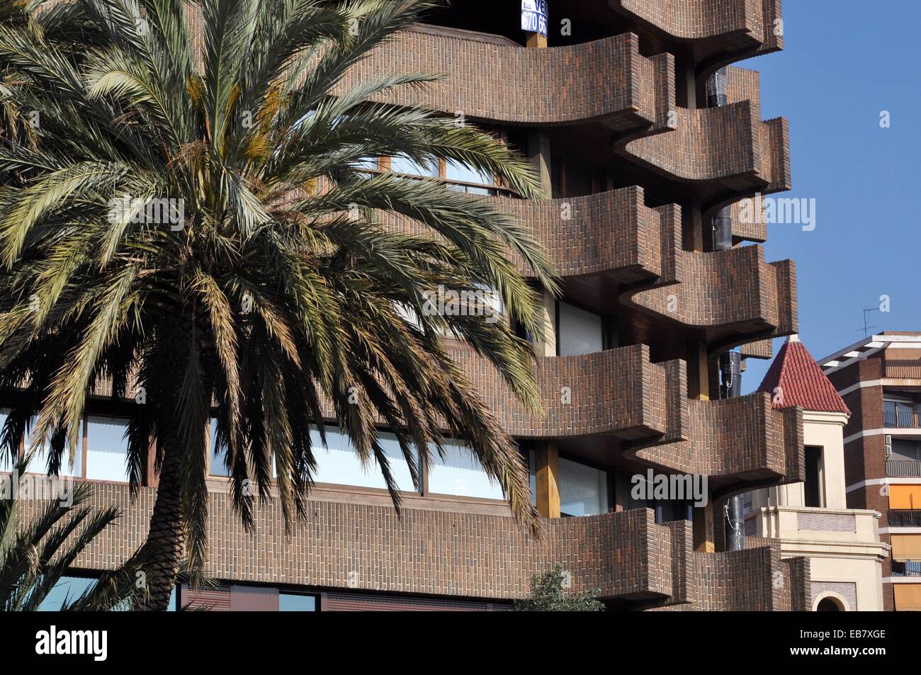 Valencia, Spain condos and palms by Llano del Real Stock Photo Alamy