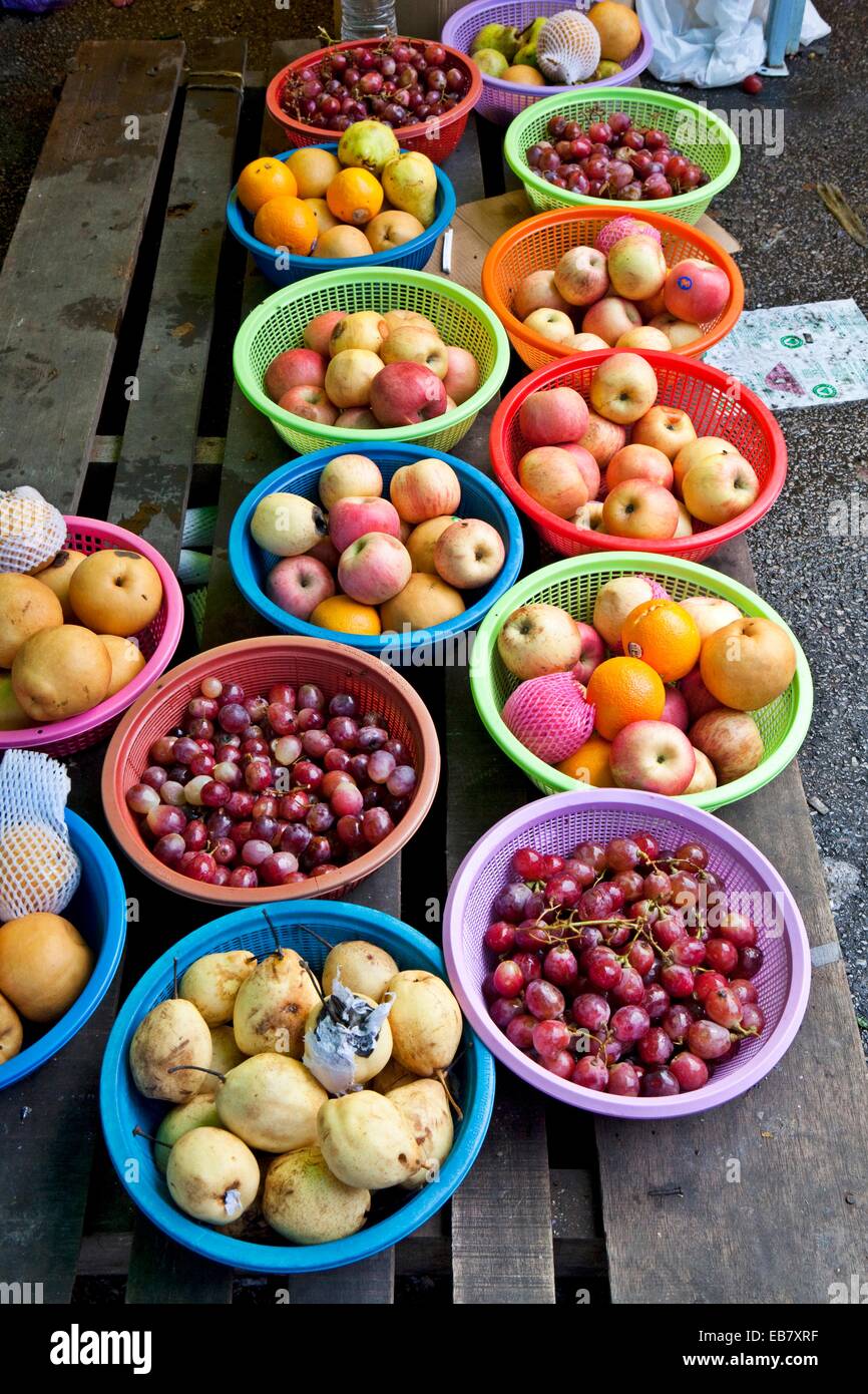 Fruits, Sunday Market, Kuching, Borneo, Malaysia, Asia Stock Photo Alamy
