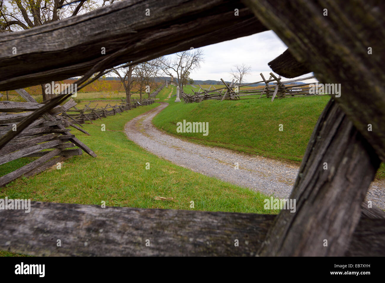 Bloody Lane formally known as the sunken road Antietam National Battlefield, Sharpsburg, Maryland, USA Stock Photo