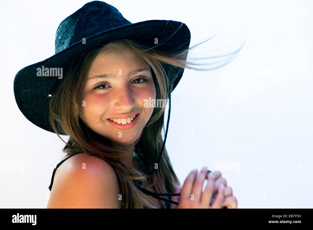 Lady with hat hi-res stock photography and images - Alamy